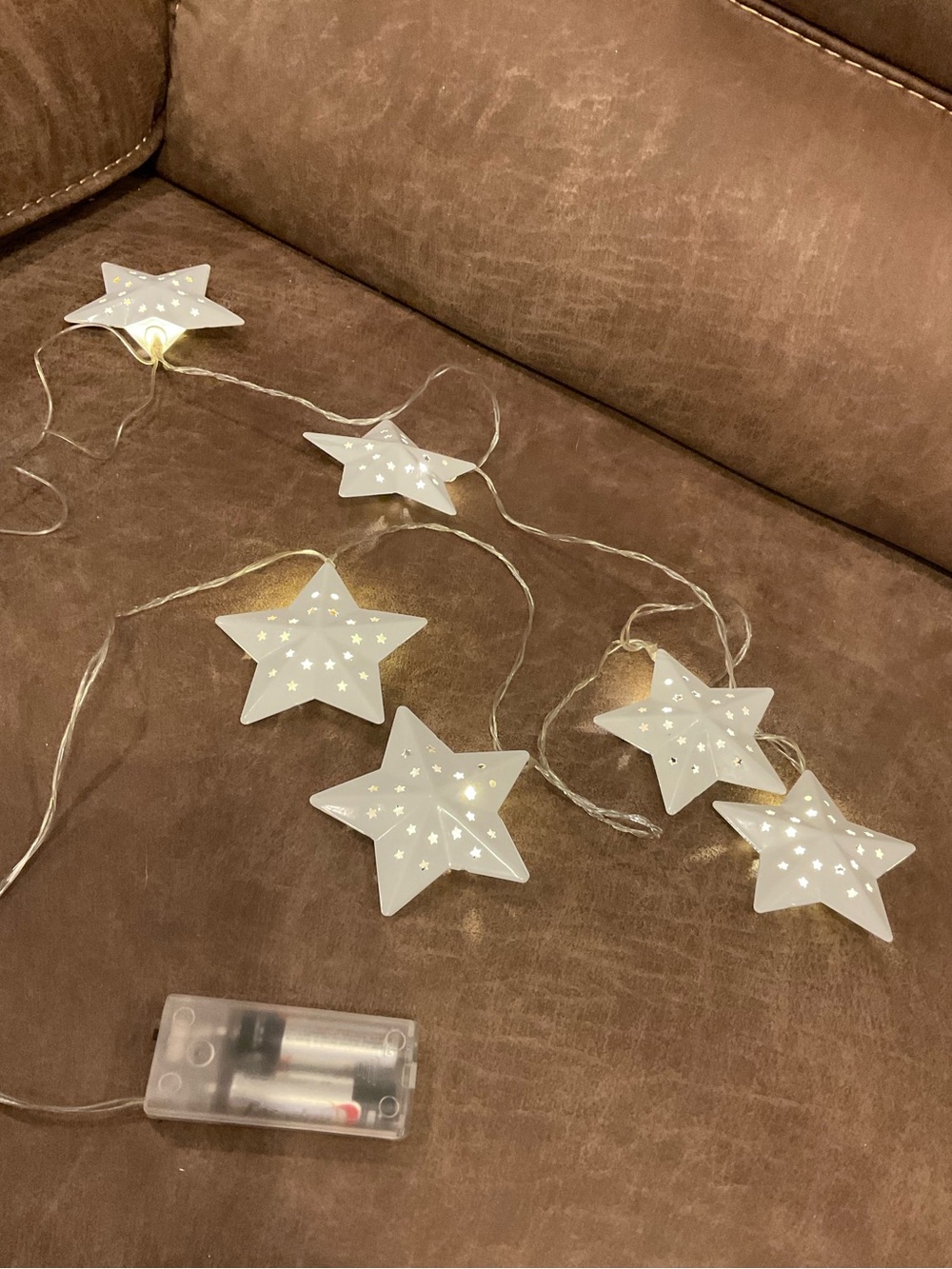 White Metal Star String Lights